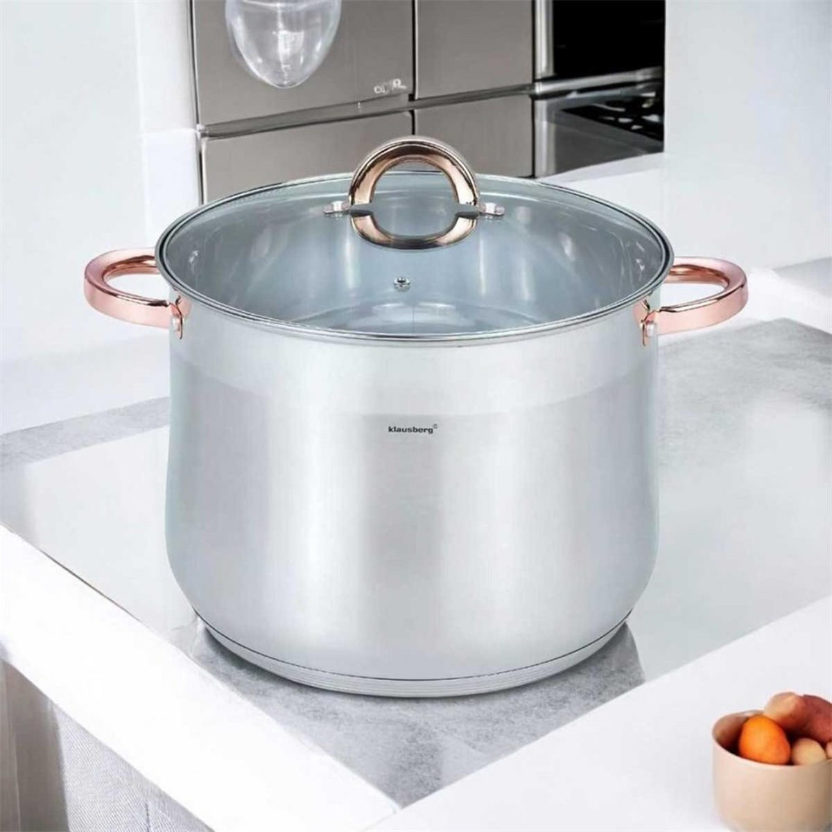TOPF Silber 24/24/20 cm KB7793 - Silberfarben, Metall (24cm) - Klausberg 