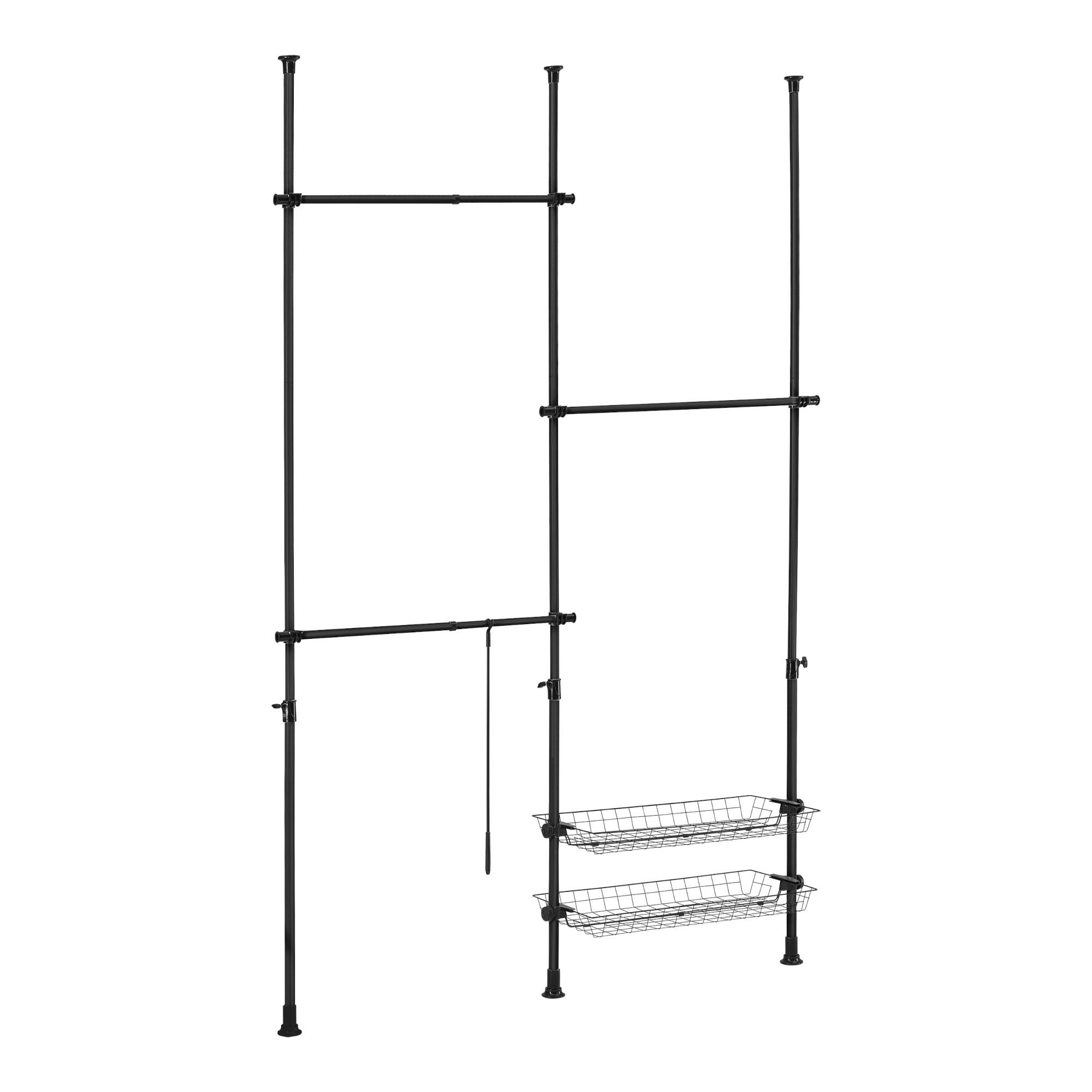 TELESKOPGARDEROBE Kemi - Schwarz, Metall (200/278/38cm) - [en.casa]