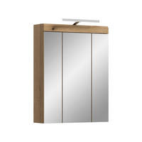 SPIEGELSCHRANK inkl. Bel. SCOUT (B/H/T: ca. 60/79/18 cm) in Evoak Oak Nachbildung/Spiegelglas - Eichefarben, Holzwerkstoff (60/79/18cm)