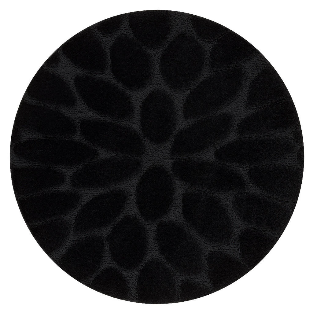 COVOR baie SUPREME cerc STONES, pietre, anti-alunecare, moale - negru 100 cm