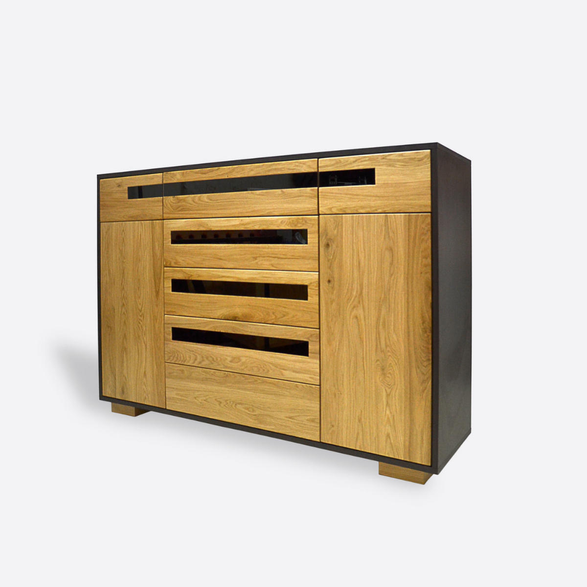 SIDEBOARD mit Schubladen für Ihr Wohnzimmer LAGOS I - Eichefarben, Holz (155/100/40cm) - Rawood Furniture