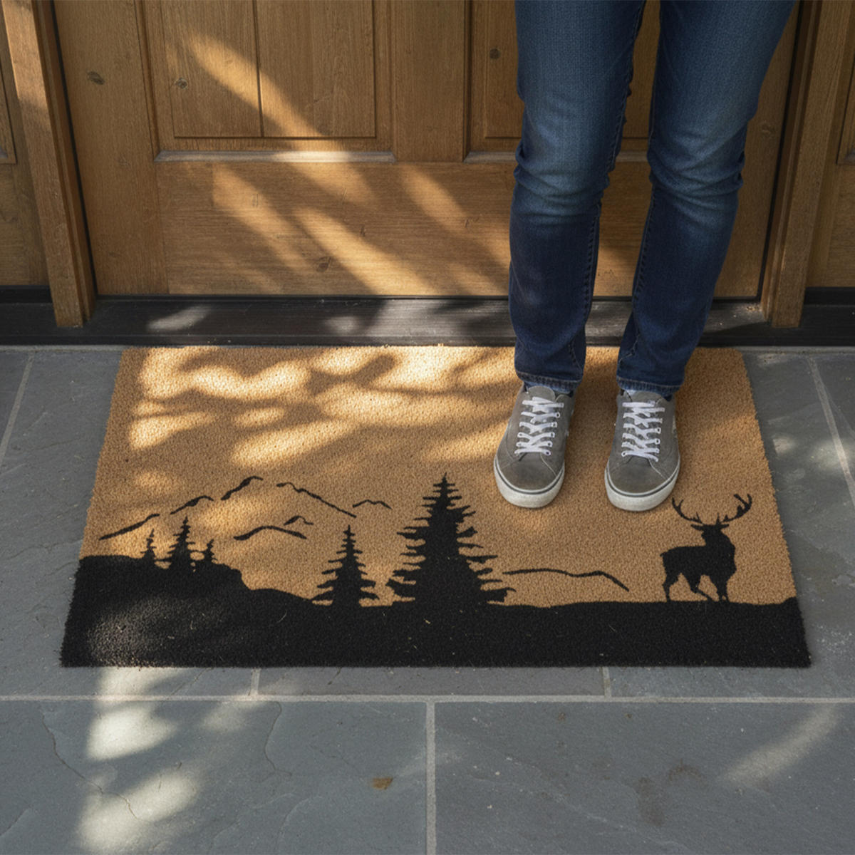 ROHOŽ - svetlohnedá, textil/plast (80/50cm) - Relaxdays