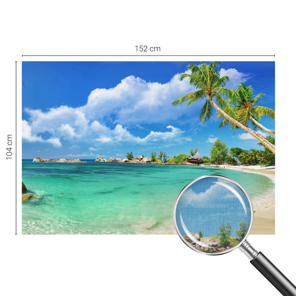 FOTOTAPETE 152x104 cm - Tropisches Paradies - Blau, Textil (152/104cm) - Wallfluent