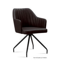 ARMLEHNSTUHL (8er-Set) Dinara 58x81x60 Schwarz/Espresso - Dunkelbraun/Schwarz, Kunststoff (60/81/58cm) - 58aufmkessel