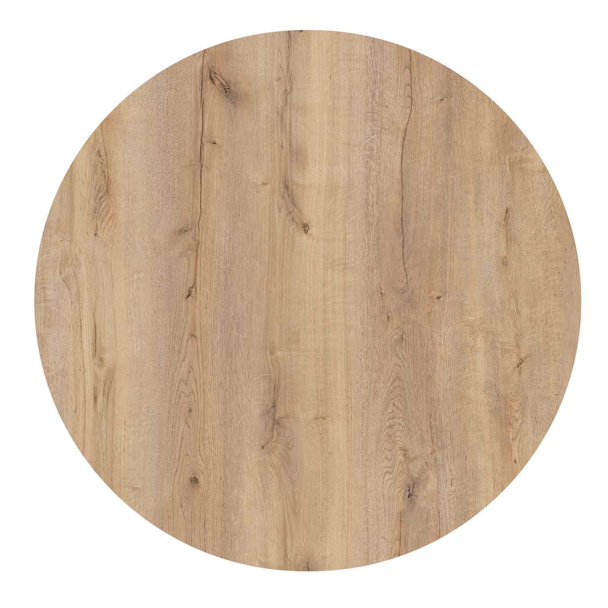GARTENTISCH rund, Natur-Eiche - Beige, Holzwerkstoff (70/70/72cm) - Oviala
