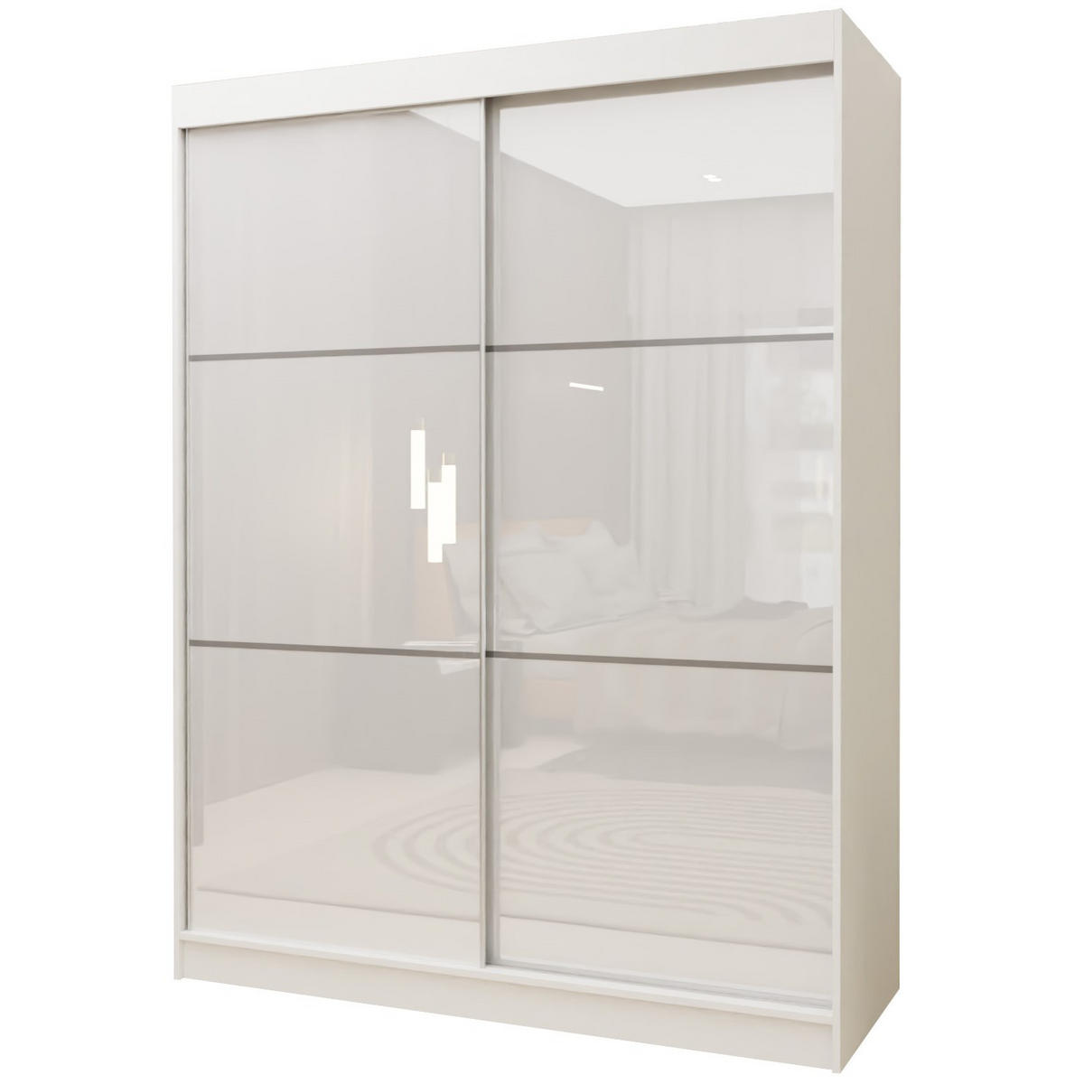 SCHWEBETÜRENSCHRANK VITALE 160/216/61 cm 2-türig Weiß - Weiß, Holzwerkstoff (160/216/61cm) - MASSENO