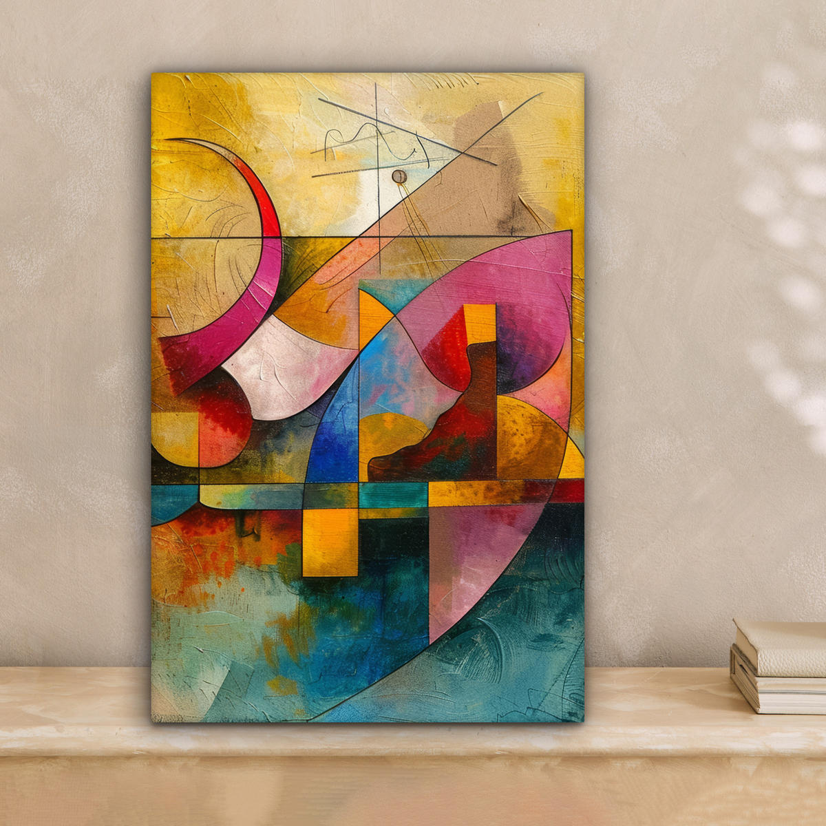 LEINWANDBILD Kunst - Abstrakt - Modern Deko Wohnzimmer 20x30 cm - Gelb, Textil (20/30cm) - MuchoWow