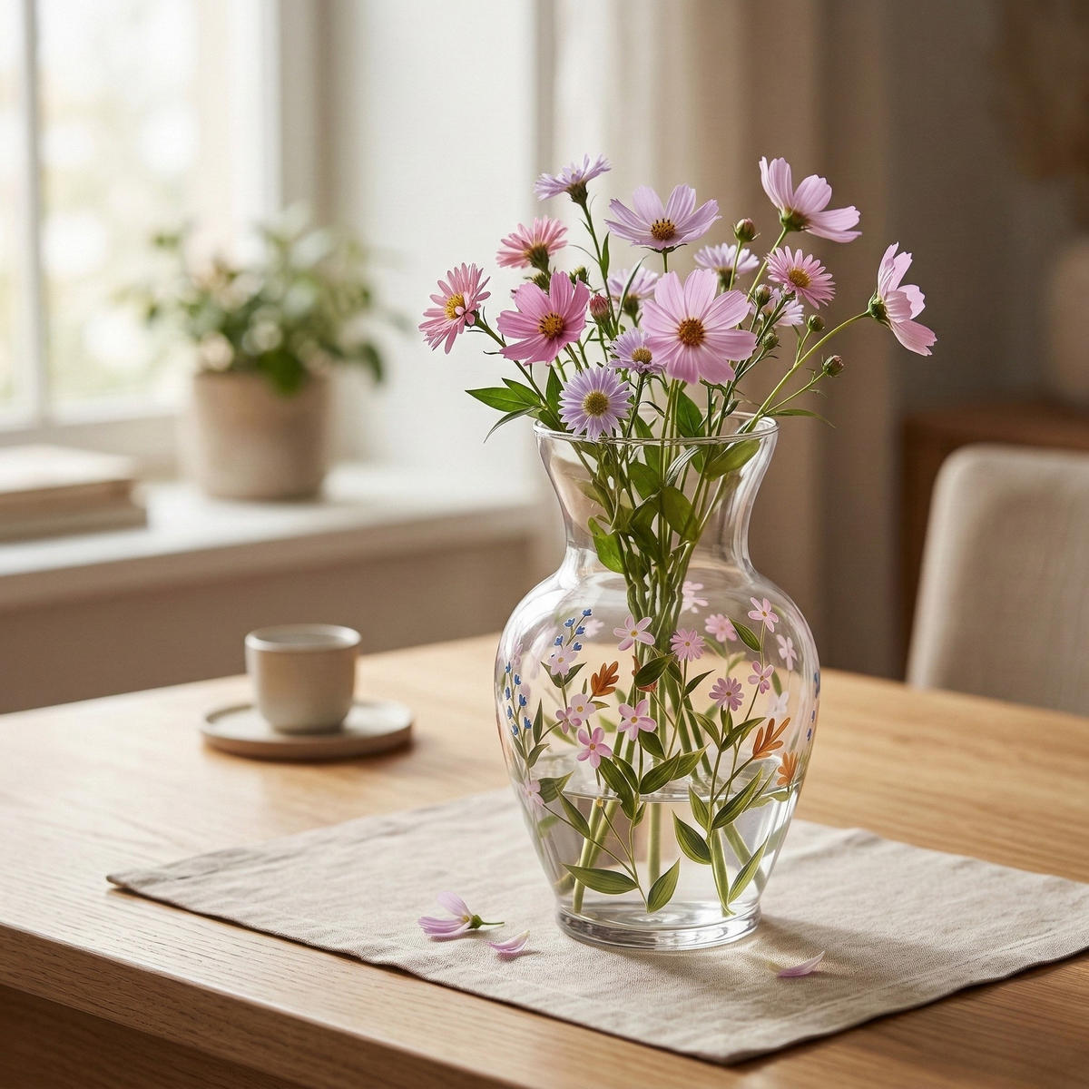GLASVASE für Blumen 16,5/16,5/27 cm - Transparent, Glas (16.5/27cm) - Home Styling Collection