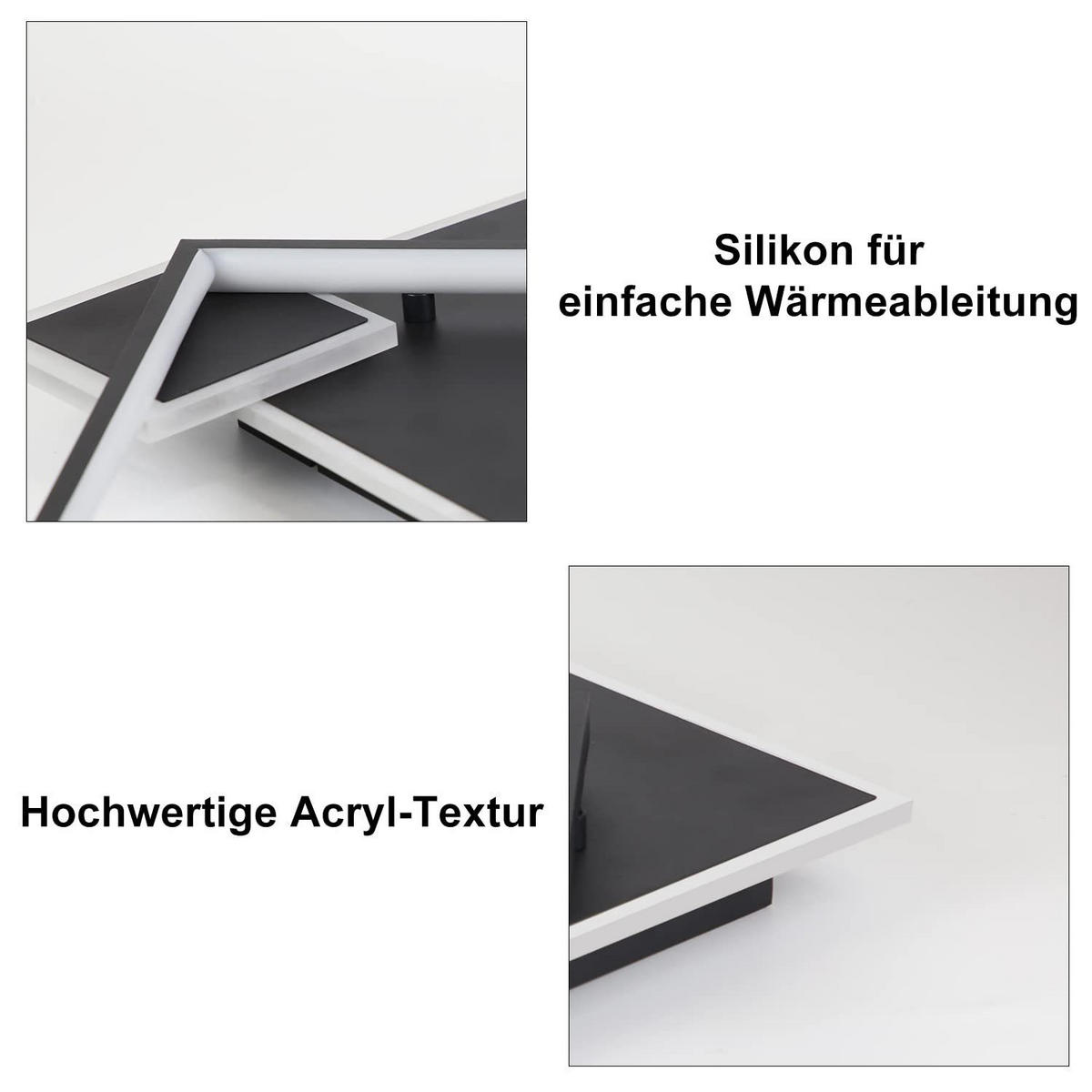 LED-DECKENLEUCHTE Maximilian 46/45/8 cm - Schwarz, Metall (46/45/8cm) - Nettlife