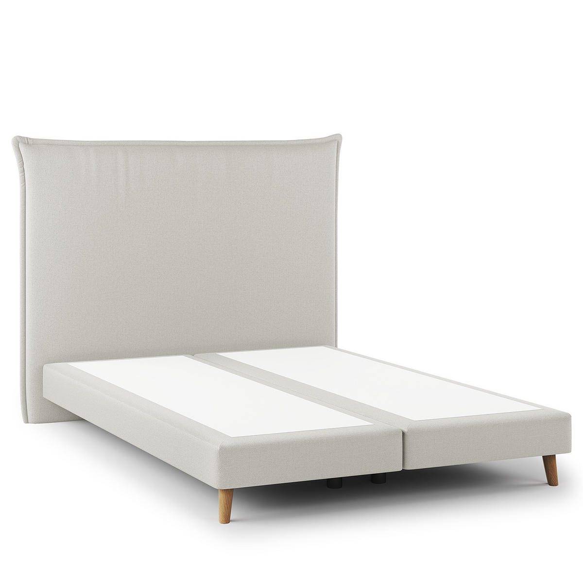 BOXSPRINGBETT - Klassisch - Platinfarben, Holz (140/200cm) - home24