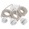 PENDELLEUCHTE Hang 3 Flammig Retro - Creme/Weiß, Naturmaterialien (250/1/250cm) - HOOPZI