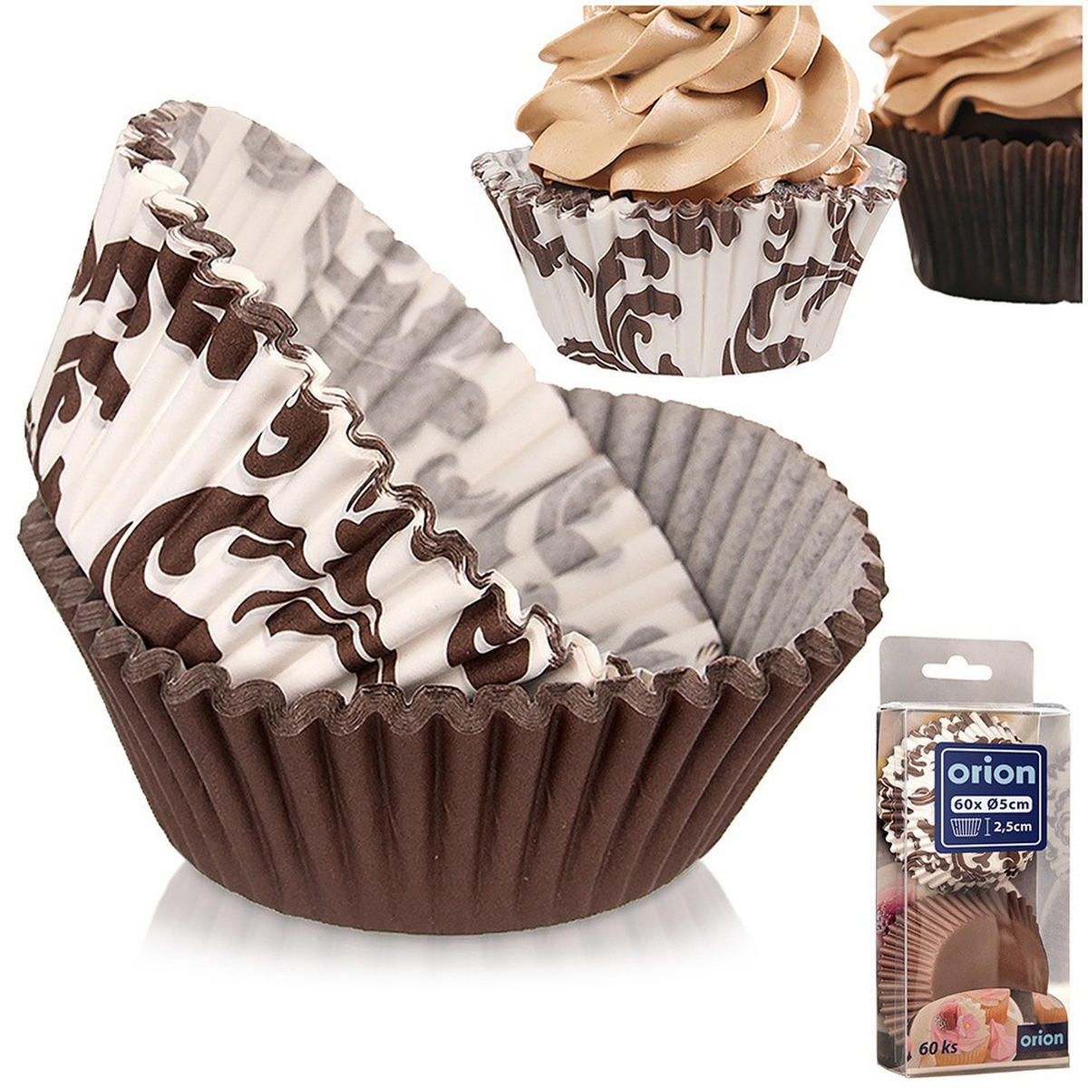 PAPIER-MUFFINFÖRMCHEN 6,5 cm 60 Stück. - Braun, Papier (6.5/2.5/6.5cm) - Orion 