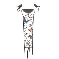 VOGELTRÄNKE Elsa Eisen Rostfarben 101,5x18,5x33cm - Rostfarben, Metall (18.5/101.5/33cm) - DELUKE
