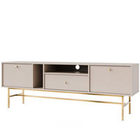 TV-LOWBOARD FLOREN, Creme/Gold - Creme, Holzwerkstoff/Metall (180/62.5/40.8cm) - KONSIMO®