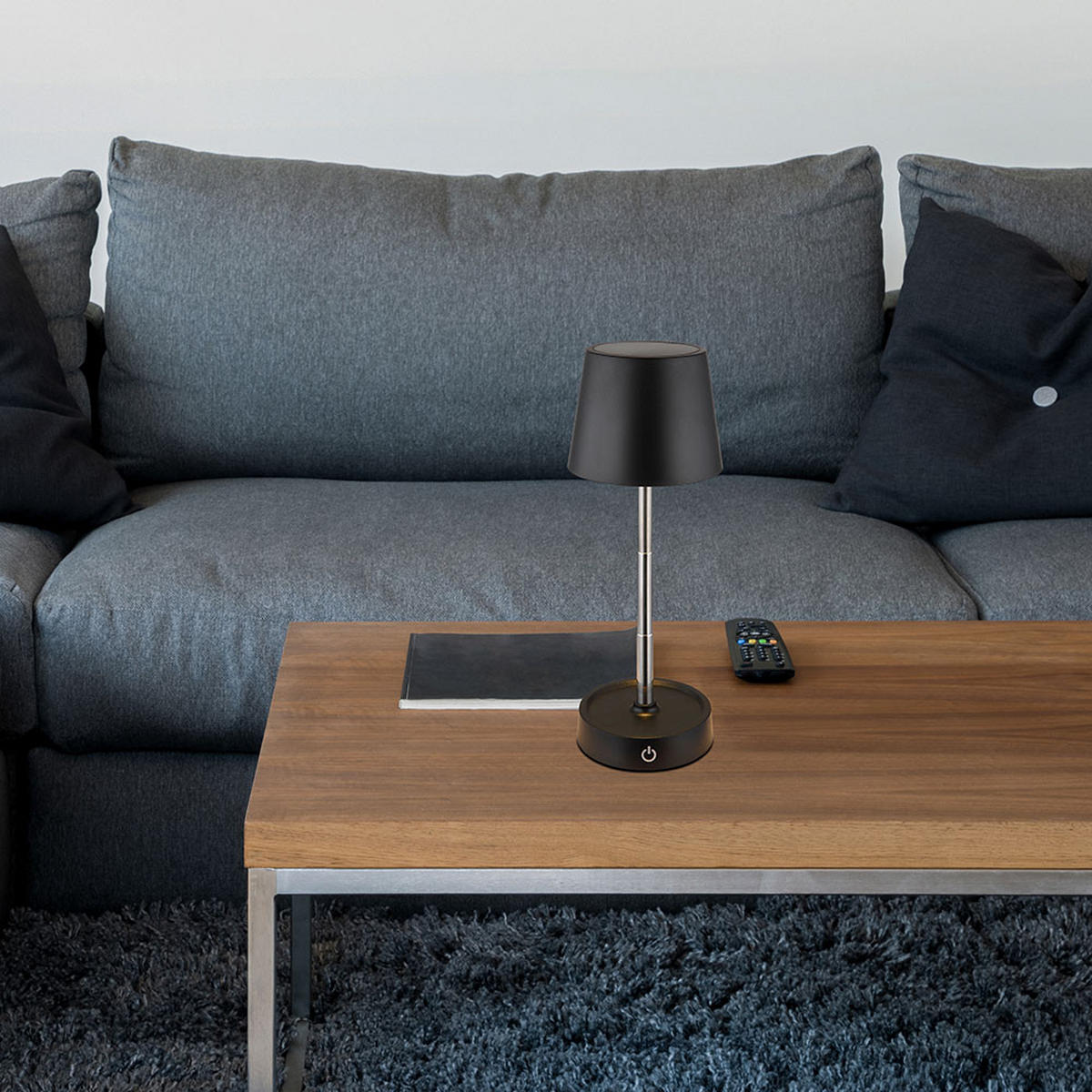 LED TISCHLEUCHTE Carlos Schwarz - Schwarz, Metall (10.6/10.6/28cm) - Globo Lighting