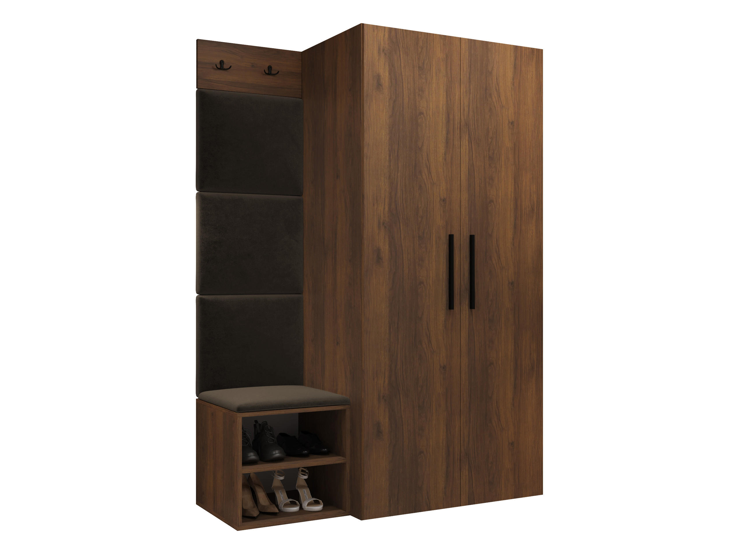 Mirjan24 Garderoben-Set Braun, Nussbaum 80x191x50 cm