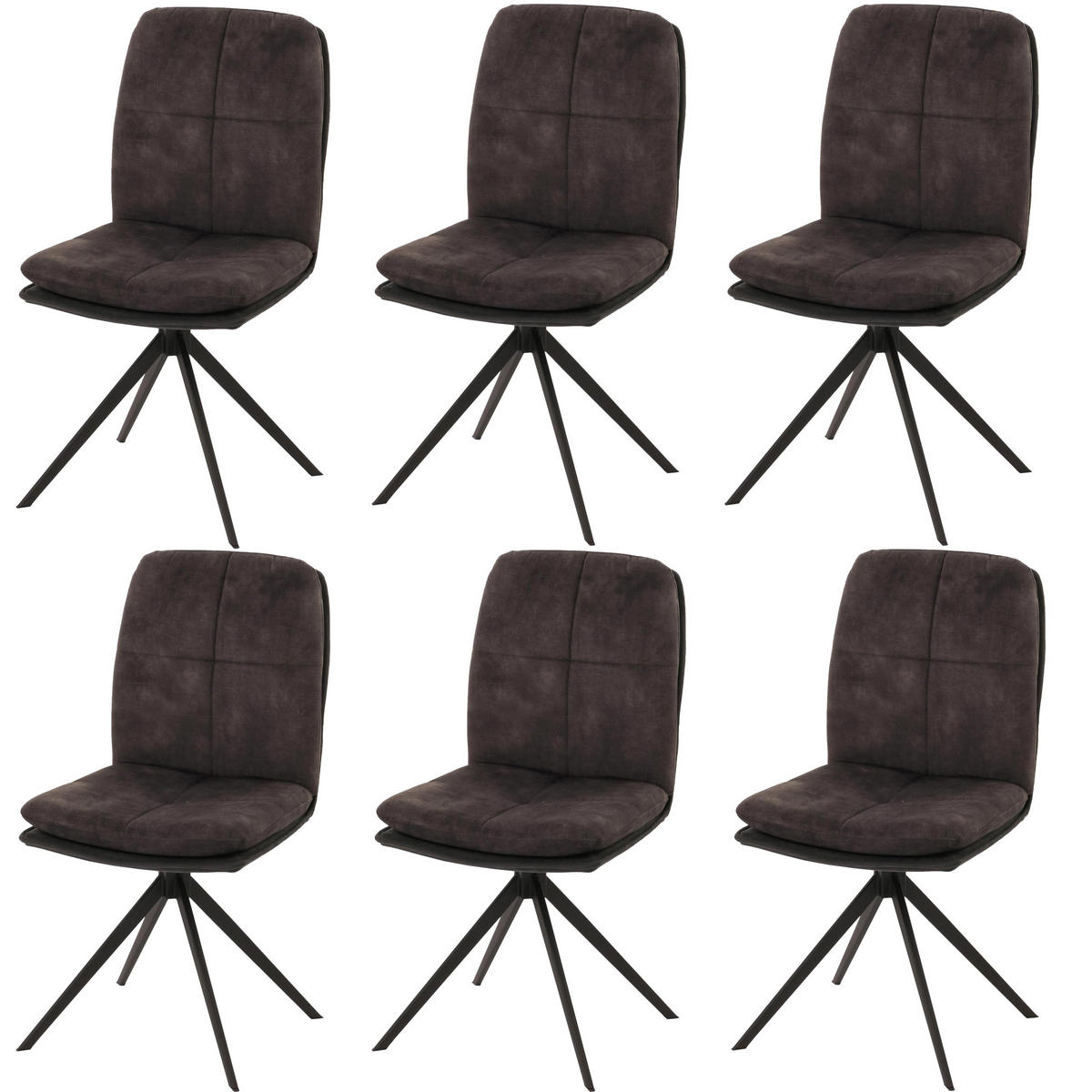 ESSZIMMERSTUHL Anthrazit 6er-Set - Anthrazit, Textil (47/90/56cm) - MCW