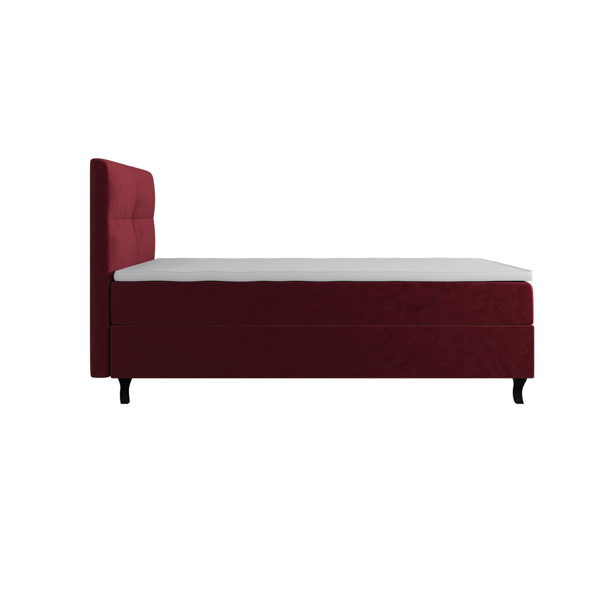 BOXBETT LIMBA mit Matratze H3, Bonell und Topper 90x200 Monolith 59 - Rot, Holz/Textil (90/200cm) - Bedante
