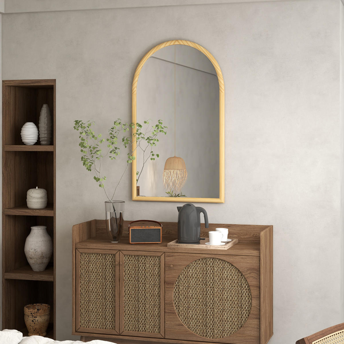 WANDSPIEGEL Naturfarben 65/110 cm - Naturfarben, Glas (65/110/3.5cm) - PANGIVO