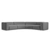 ECKSOFA Samt Stoff Grau - Schwarz/Grau, Kunststoff/Textil (318/318cm) - Makamii