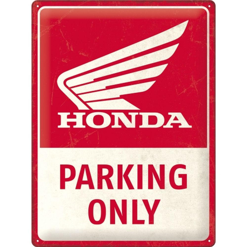 BLECHSCHILD 30/40 cm Honda MC Parking Only - Multicolor, Metall (30/40/0.2cm) - Nostalgic-Art