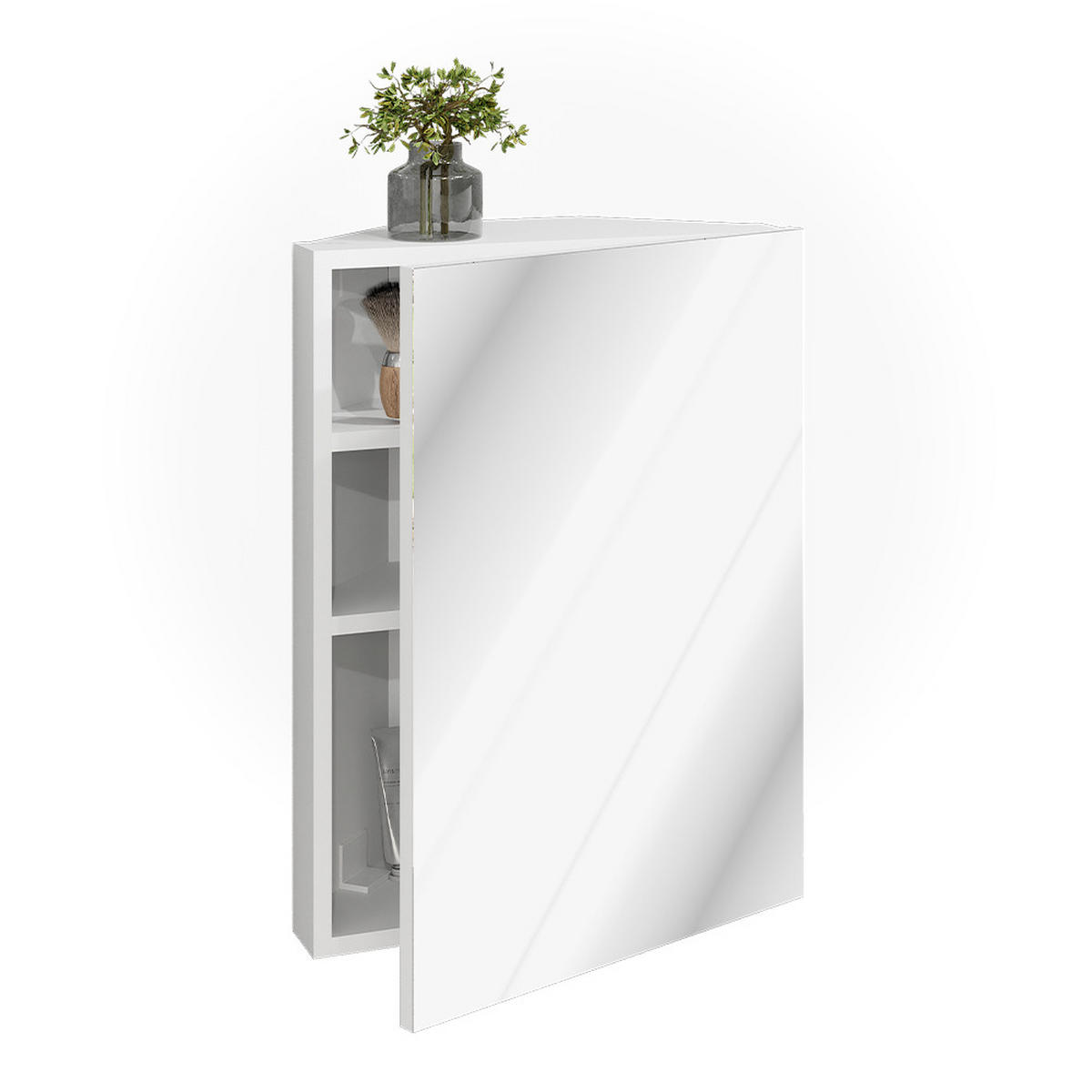 ECKSPIEGELSCHRANK Anka, Weiß, 45 x 60.2 cm - Weiß, Holzwerkstoff (45/60.2/21cm) - Vicco