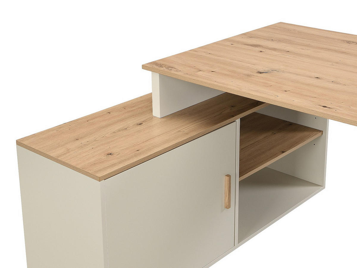 SCHREIBTISCH - 174cm x 120cm - MDF - beige, naturfarben hell - ROMIARA - Beige, Holz (120/174/76cm) - Vente-Unique