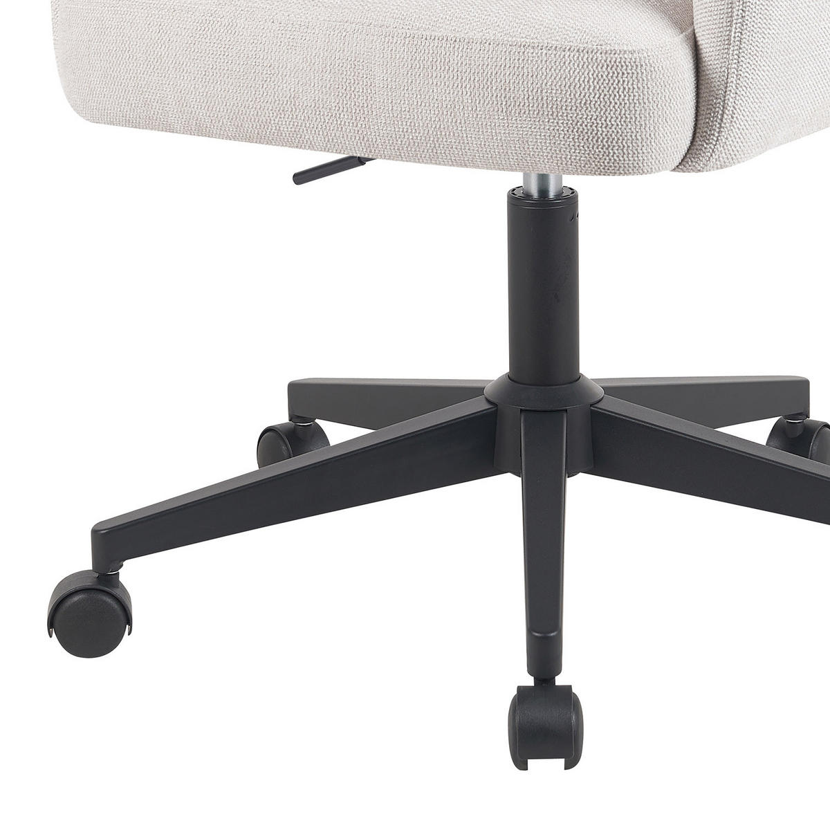 BÜROSTUHL Mika-Riko - Creme/Schwarz, Textil/Metall (59/91/66cm) - DUBI Möbel