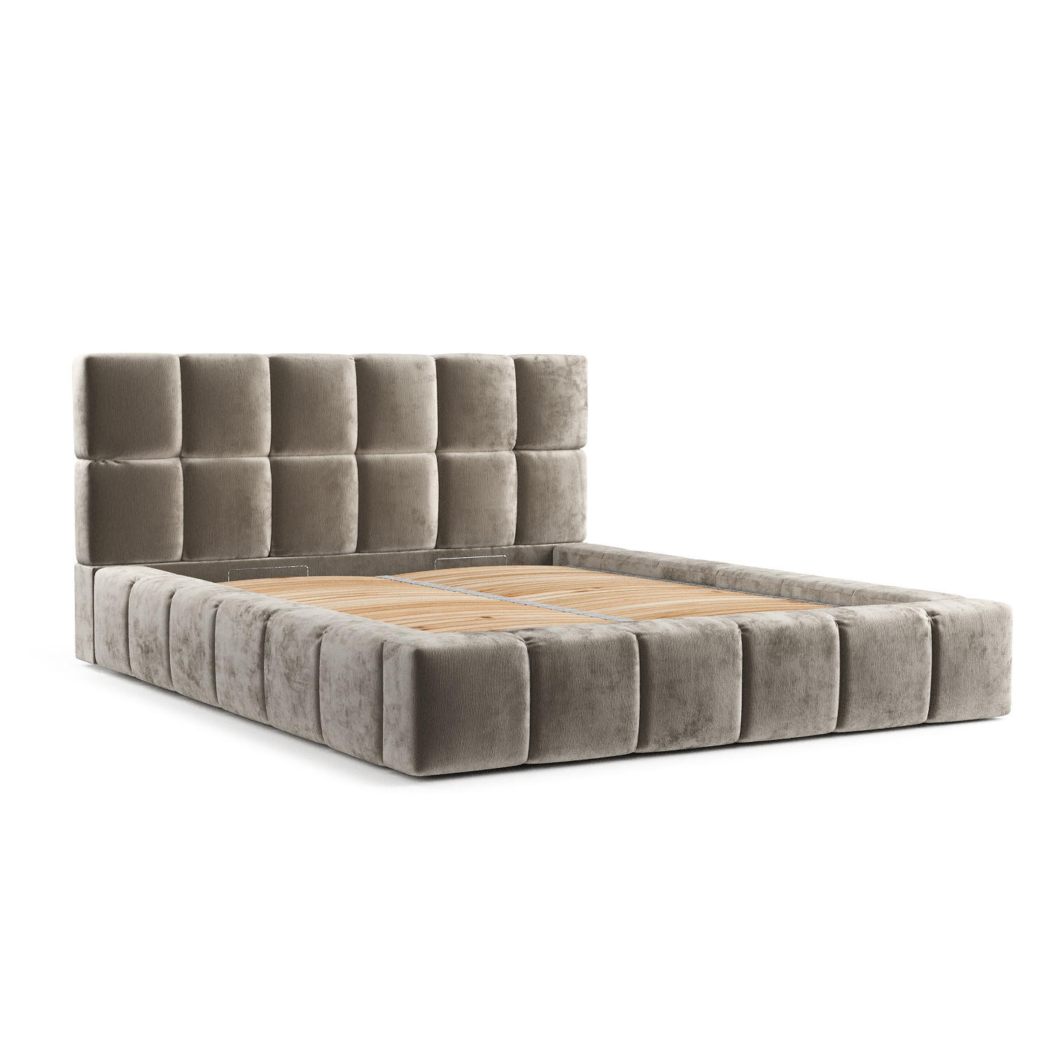 POLSTERBETT Kendal Dos Beige 180/200 cm im Chenille-Stoff - Beige/Schwarz, Holz/Holzwerkstoff (180/200cm) - Maison de Reve