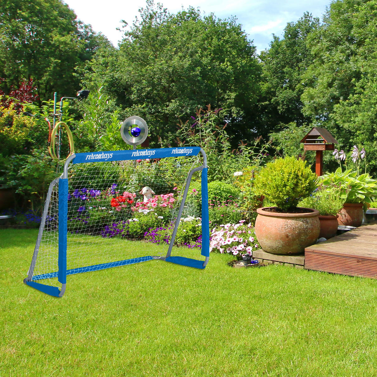 FUßBALLTOR - Multicolor, Textil/Metall (152/74cm) - Relaxdays