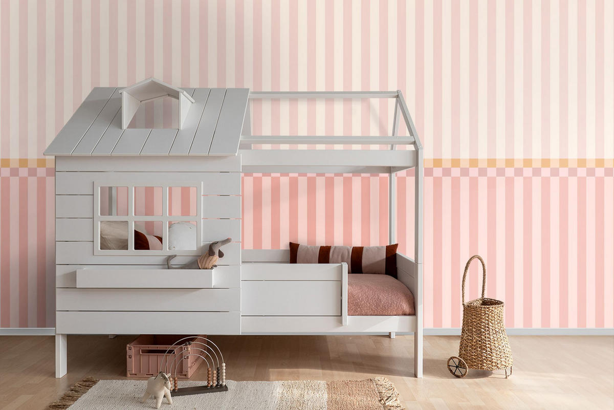 FOTOTAPETE Streifen 2.5 x 2.79 m - Pink, Papier (250/279cm) - ESTAhome