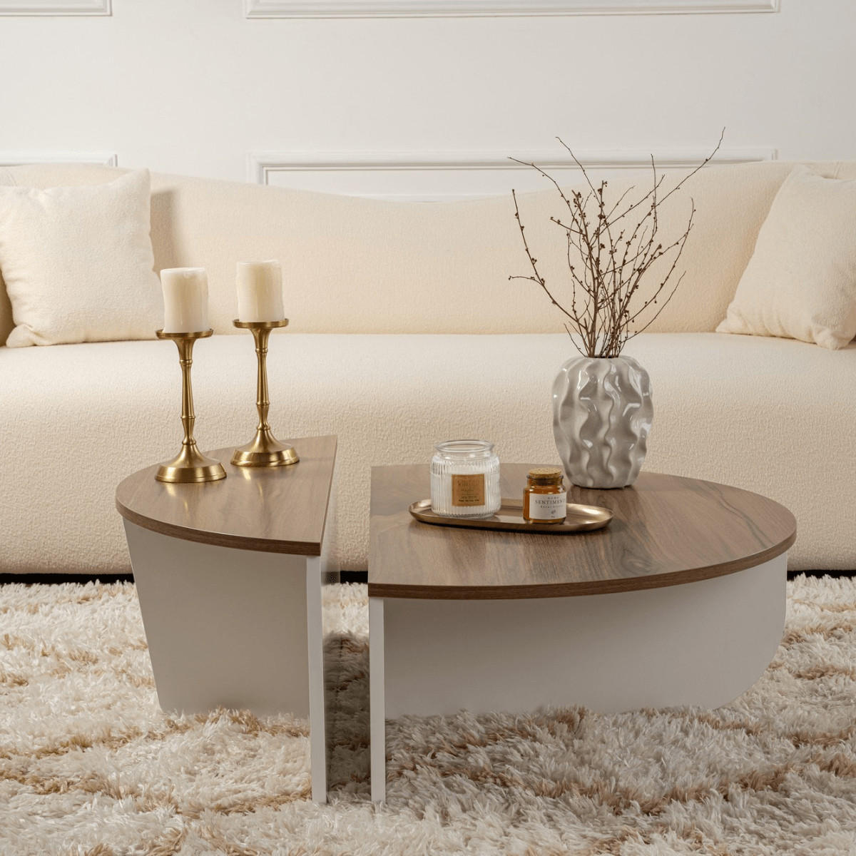 COUCHTISCH orion Noyer - Weiß, Holzwerkstoff (9.5/90/35cm) - Calicosy