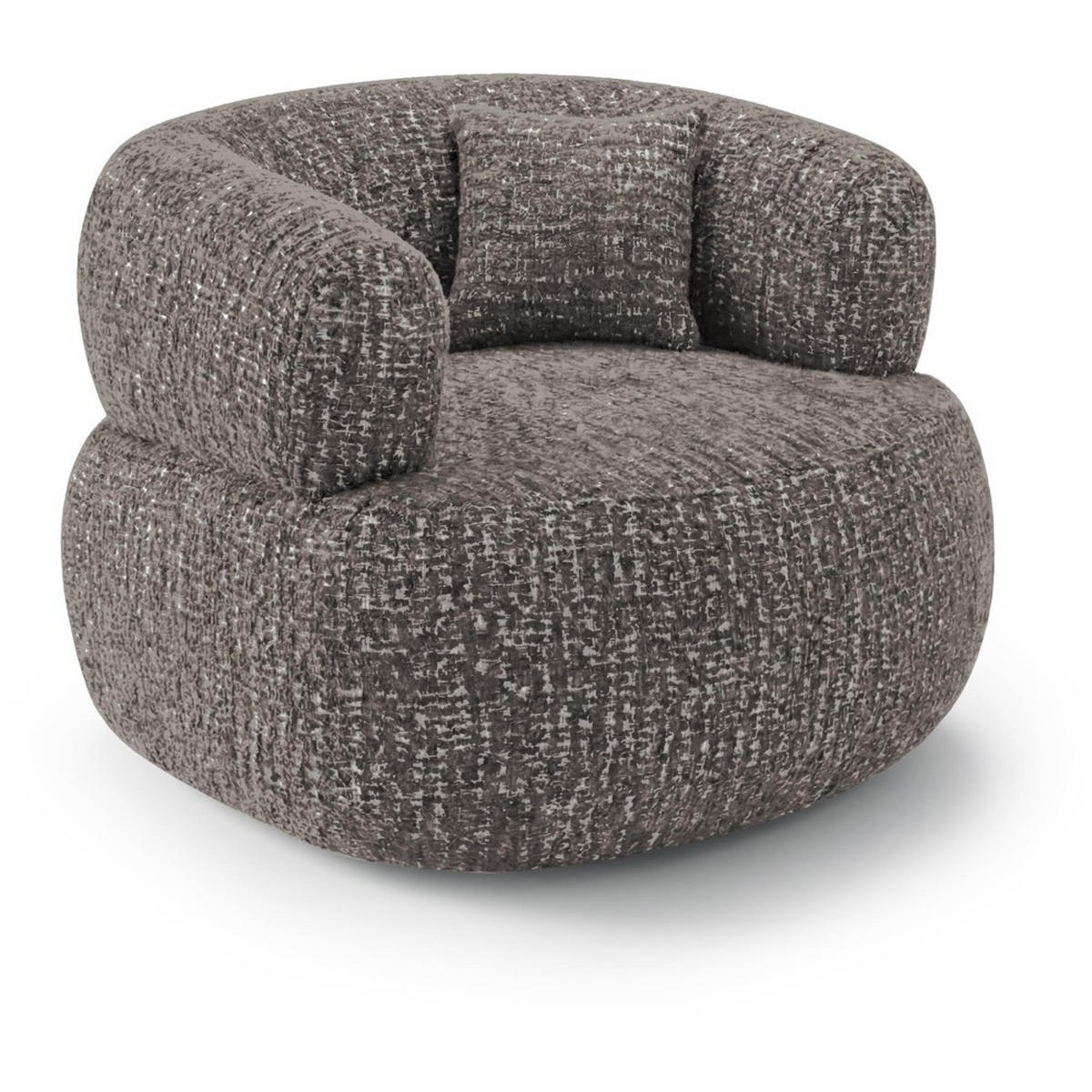 SESSEL Laila, Drehsessel mit runder Form, Braun, Geflecht-Stoff - Braun, Textil (95/75/97cm) - Beautysofa