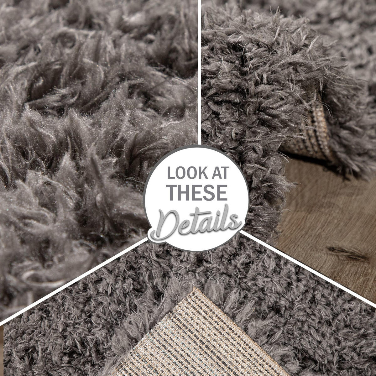 TEPPICH Hochflor Shaggy Unifarben Schlafzimmer schmutzabweisend Anthrazit Rechteckig 80x150 - Anthrazit, Textil (80/150cm) - KADIMA DESIGN