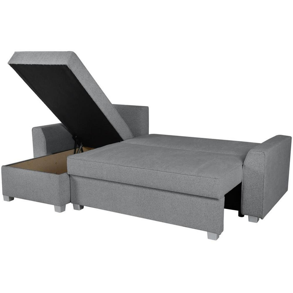 ECKSCHLAFSOFA Teramo grau - Schwarz/Grau, Kunststoff/Textil (235/150cm) - Beautysofa