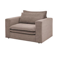 LOVESEAT braun Cord, Loungesessel 125 cm - Beige/Braun, Holz/Kunststoff (125/83/91cm) - Furn.Design