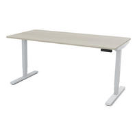 SCHREIBTISCH Elektrisch höhenverstellbarer Schreibtisch Y-Line Curved Eiche Polar Weißaluminium 160/70/62-127cm - Eiche Bianco/Weiß Hochglanz, Holzwerkstoff/Metall (70/160/127cm) - ASSMANN