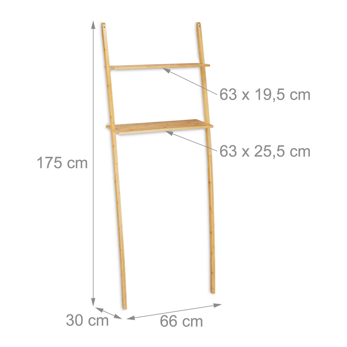POLICE na pračku - světle hnědá, dřevo (66/175/30cm) - Relaxdays