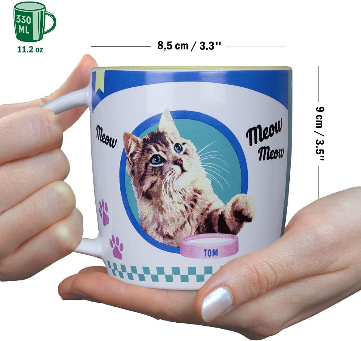 KAFFEETASSE 330 ml Animal Club Better Together Cats - Multicolor, Keramik (0.33L) - Nostalgic-Art