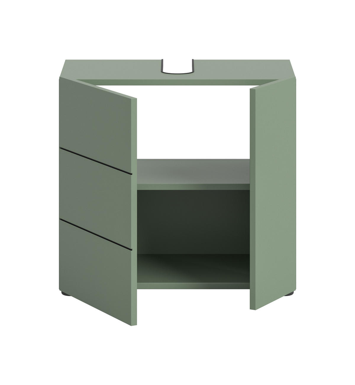 WASCHBECKENUNTERSCHRANK VIRA (B/H/T: ca. 60/57/34 cm) in Smoke Green/Smoke Green - Grün, Holz (60/57/34cm)