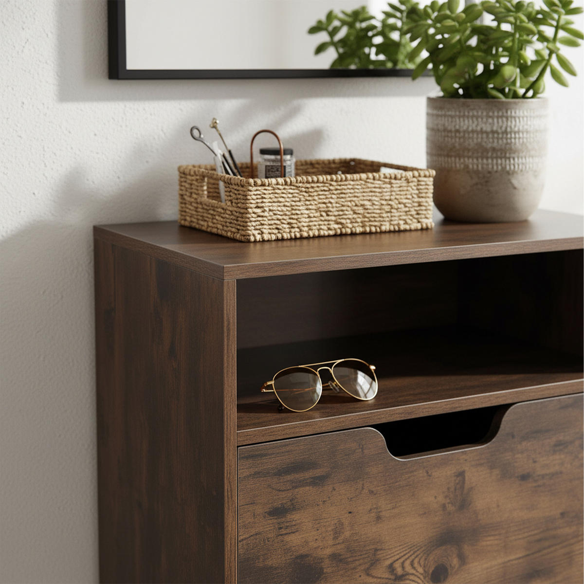 SCHUHSCHRANK - Braun, Holzwerkstoff/Kunststoff (60/140/24cm) - Relaxdays