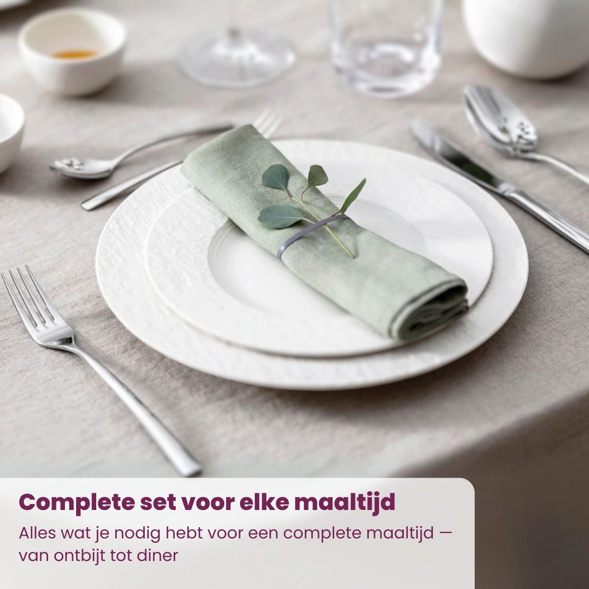TAFELBESTECK Piemont silber 24-tlg. - Silberfarben, Metall - Villeroy & Boch