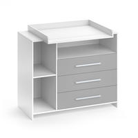 WICKELKOMMODE Oskar Weiß/Grau 113 x 100 cm - Weiß, Holzwerkstoff (113/100/53cm) - Vicco