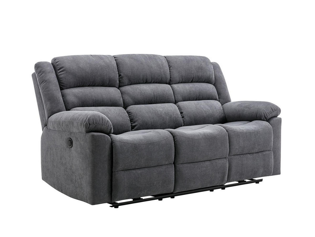 COUCHGARNITUR mit Sessel - 6 Personen - stoff - grau Burolo - Grau, Textil (92/103/95cm) - Vente-Unique