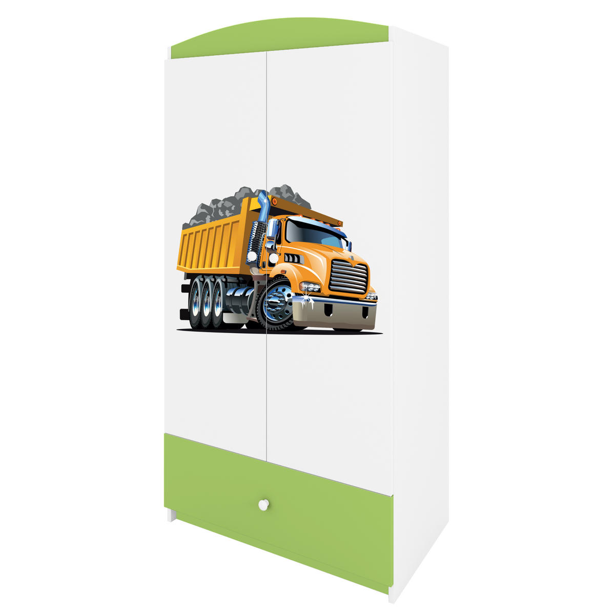 KINDERKLEIDERSCHRANK Lastwagen 90/175/52 - Grün, Holzwerkstoff (90/175/52cm) - Kocot Kids