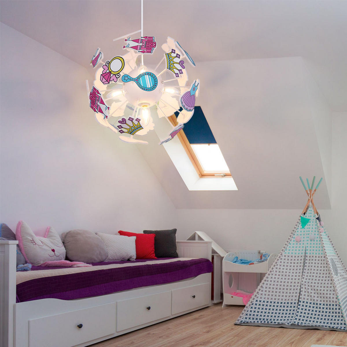 HÄNGELEUCHTE LURRA Kunststoff Bunt - Multicolor, Kunststoff (35/35/120cm) - Globo Lighting