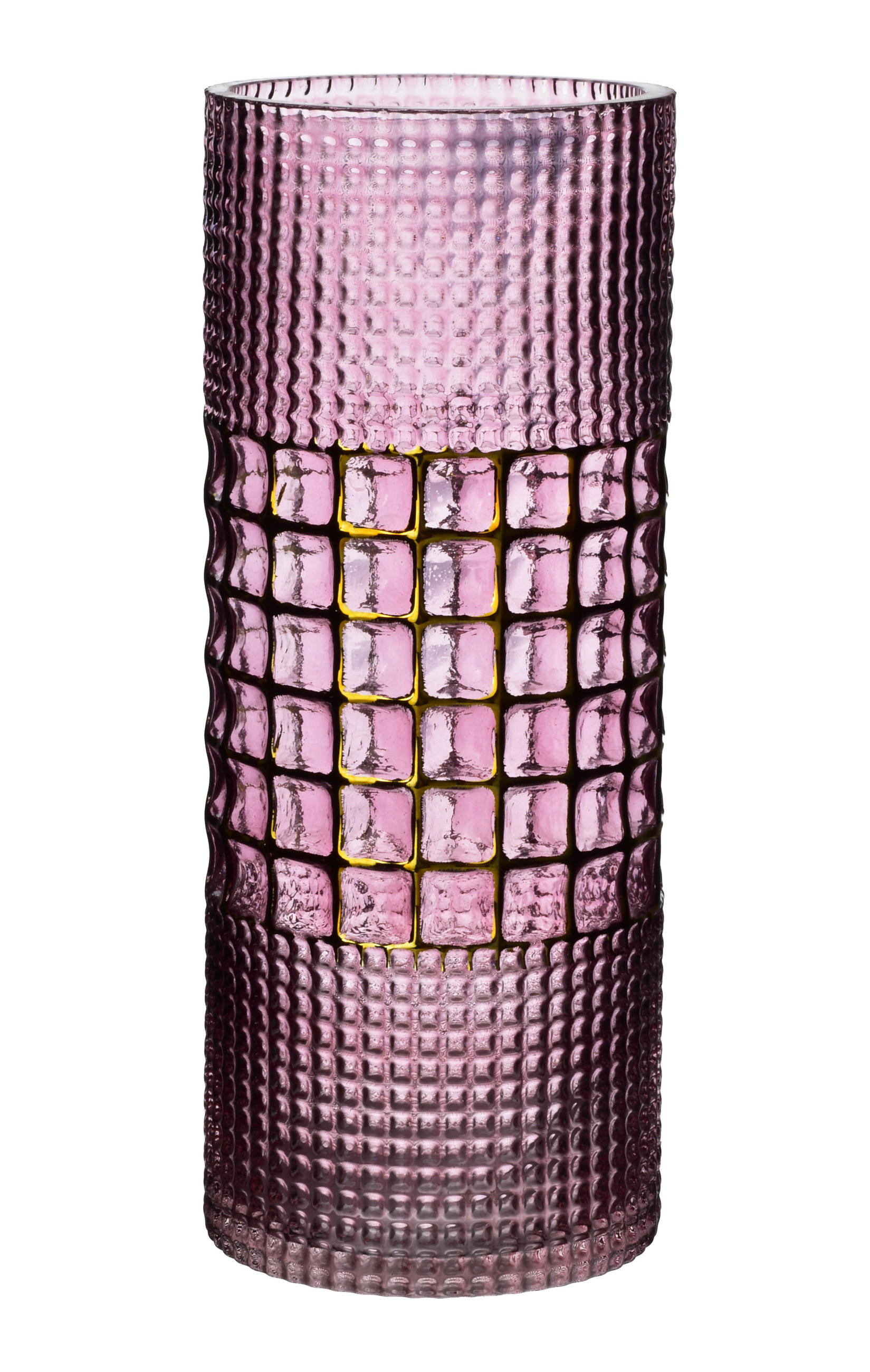 VASE Serenite Rosa 12/12/30.5 cm Glas - Rosa, Glas (30.5cm) - Mondex