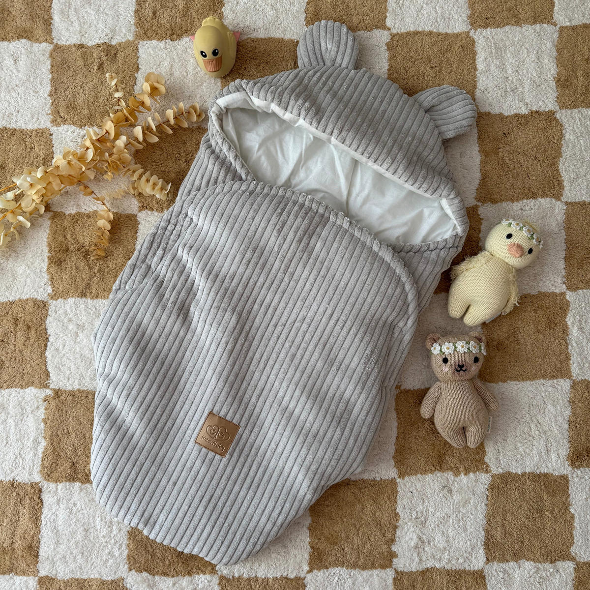 EINSCHLAGDECKE für Babys aus Cord in Ecru - Beige, Textil (45/80cm) - MeowBaby