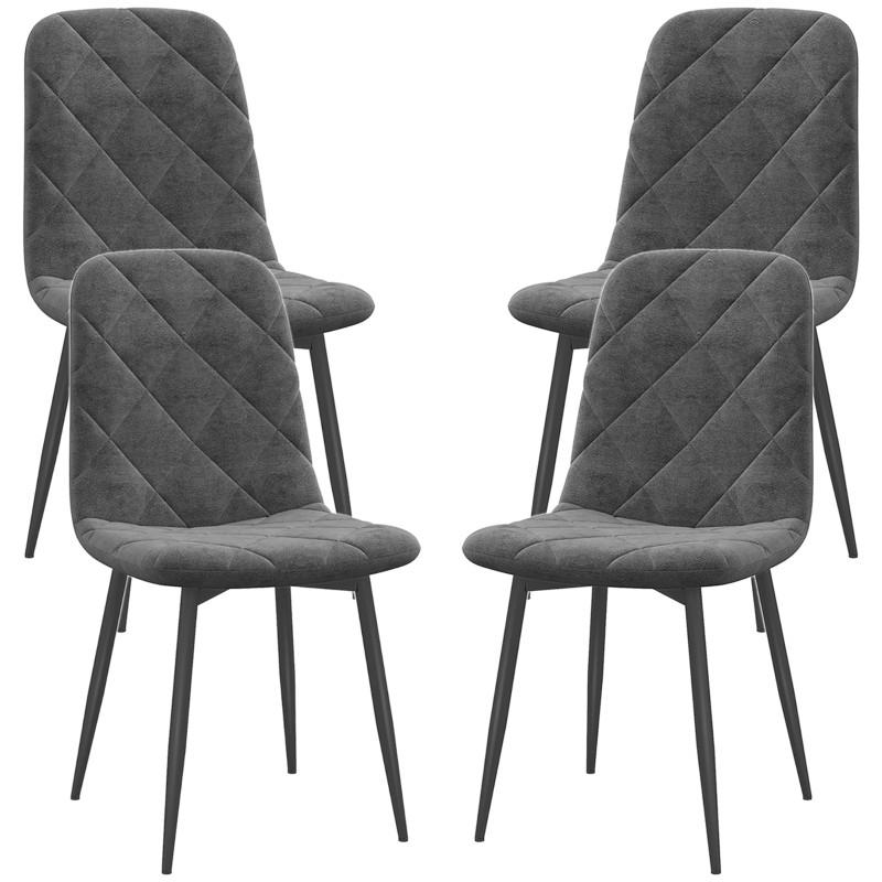 STUHL-SET DE-36032 4 Stück mit Metallbeinen Grau - Grau, Metall (54/87/45cm) - ComfortXL