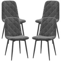STUHL-SET DE-36032 4 Stück mit Metallbeinen Grau - Grau, Metall (54/87/45cm) - ComfortXL